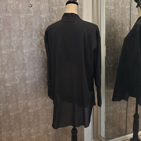 Helmut Lang cotton blend Chic Black Sheer Blouse, L - Picture 5 of 8